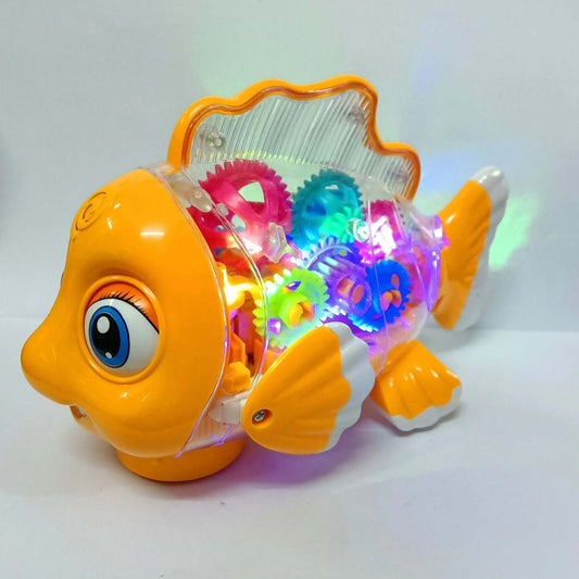 Jouets électriques en forme de poisson rouge, lumières, musique, marche universelle